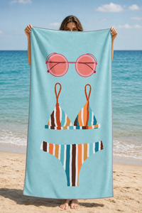 Striped Bikini Summer Towel — 01-model-holding