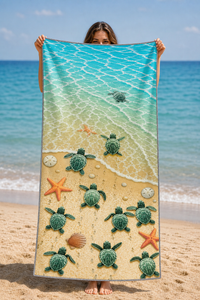 Sea Turtle Shoreline Towel — 03-model-holding