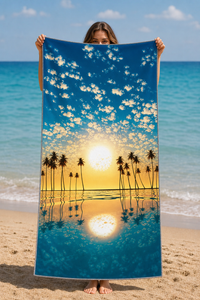 Golden Palm Sunset Towel — 06-model-holding