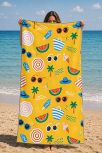 Sunny Beach Icons Towel — 07-model-holding