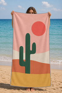 Desert Sunset Cactus Towel — 09-model-holding