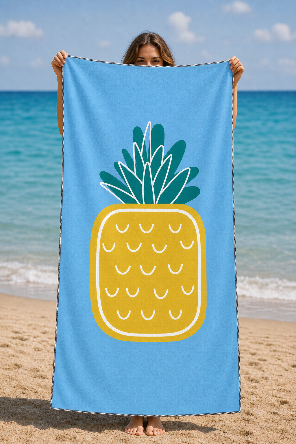 Sky Blue Pineapple Towel