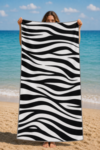 Zebra Wave Towel — 14-model-holding