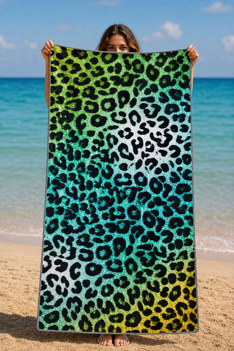 Turquoise Leopard Towel