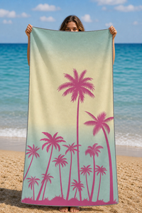 Pink Palm Silhouette Towel — 18-model-holding