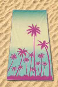 Pink Palm Silhouette Towel — 18-sand-flatlay