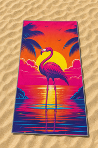 Neon Flamingo Sunset Towel — 27-sand-flatlay