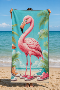 Sneaker Flamingo Towel — 29-model-holding