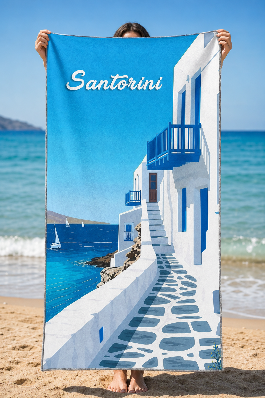 Santorini Seaside Towel