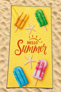 Popsicle Hello Summer Towel — 33-sand-flatlay