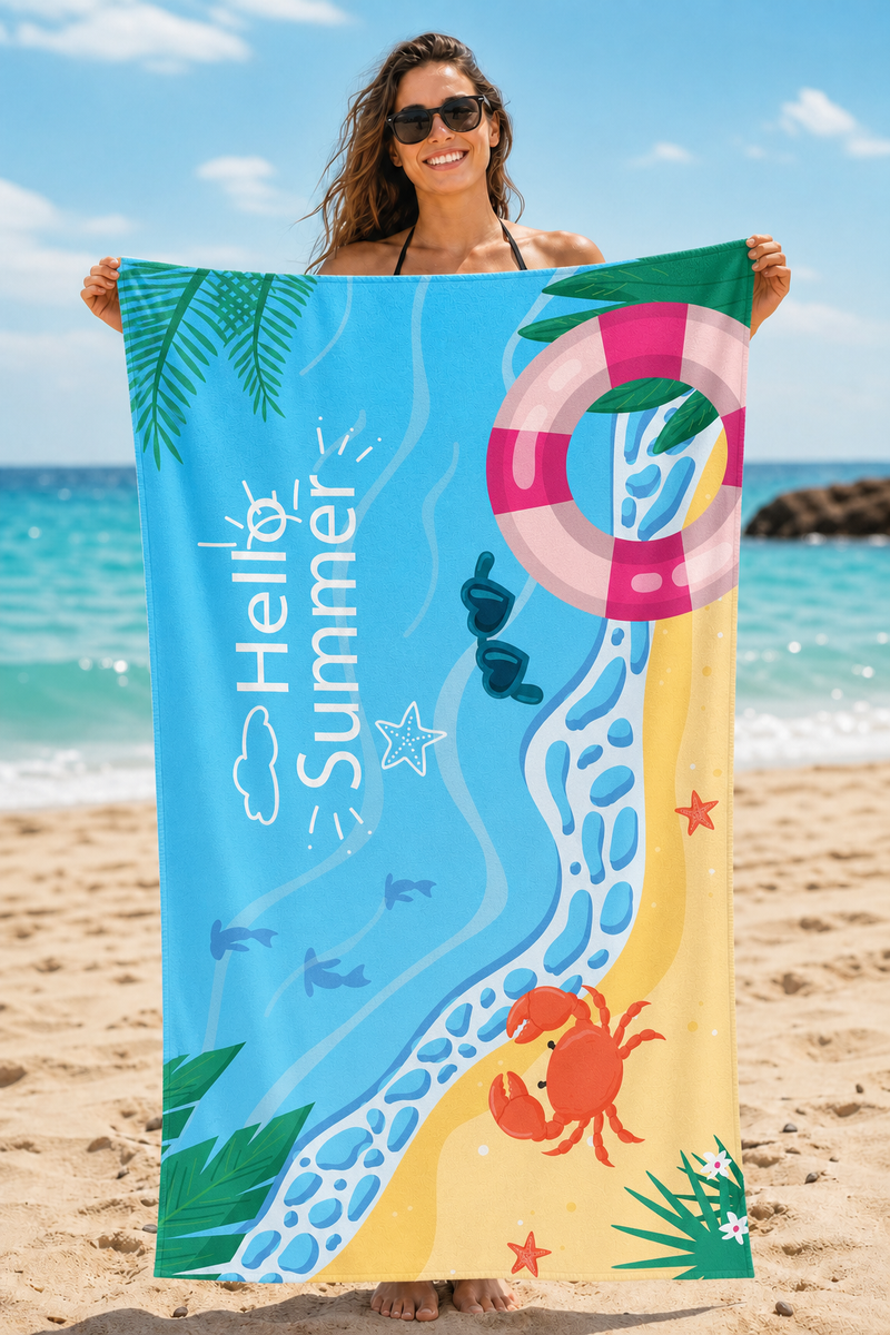 Crab Beach Day Towel