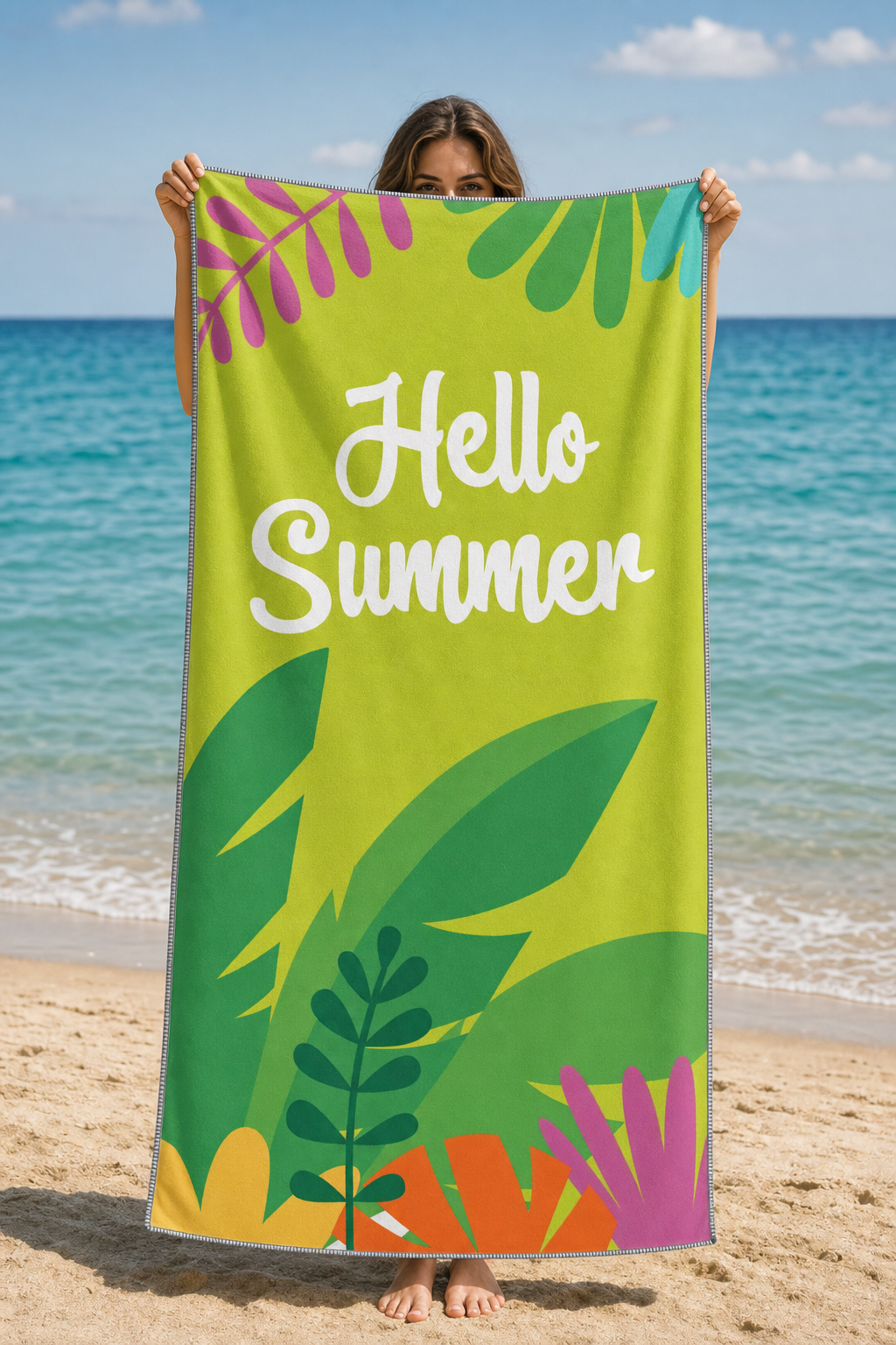 Lime Tropics Hello Summer Towel