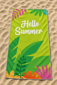 Lime Tropics Hello Summer Towel — 39-sand-flatlay