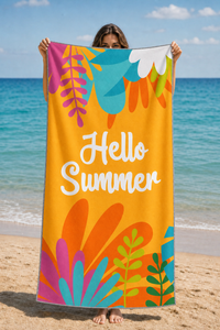Orange Floral Hello Summer Towel — 41-model-holding
