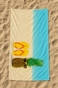Pineapple Flip Flop Shore Towel — 50-sand-flatlay