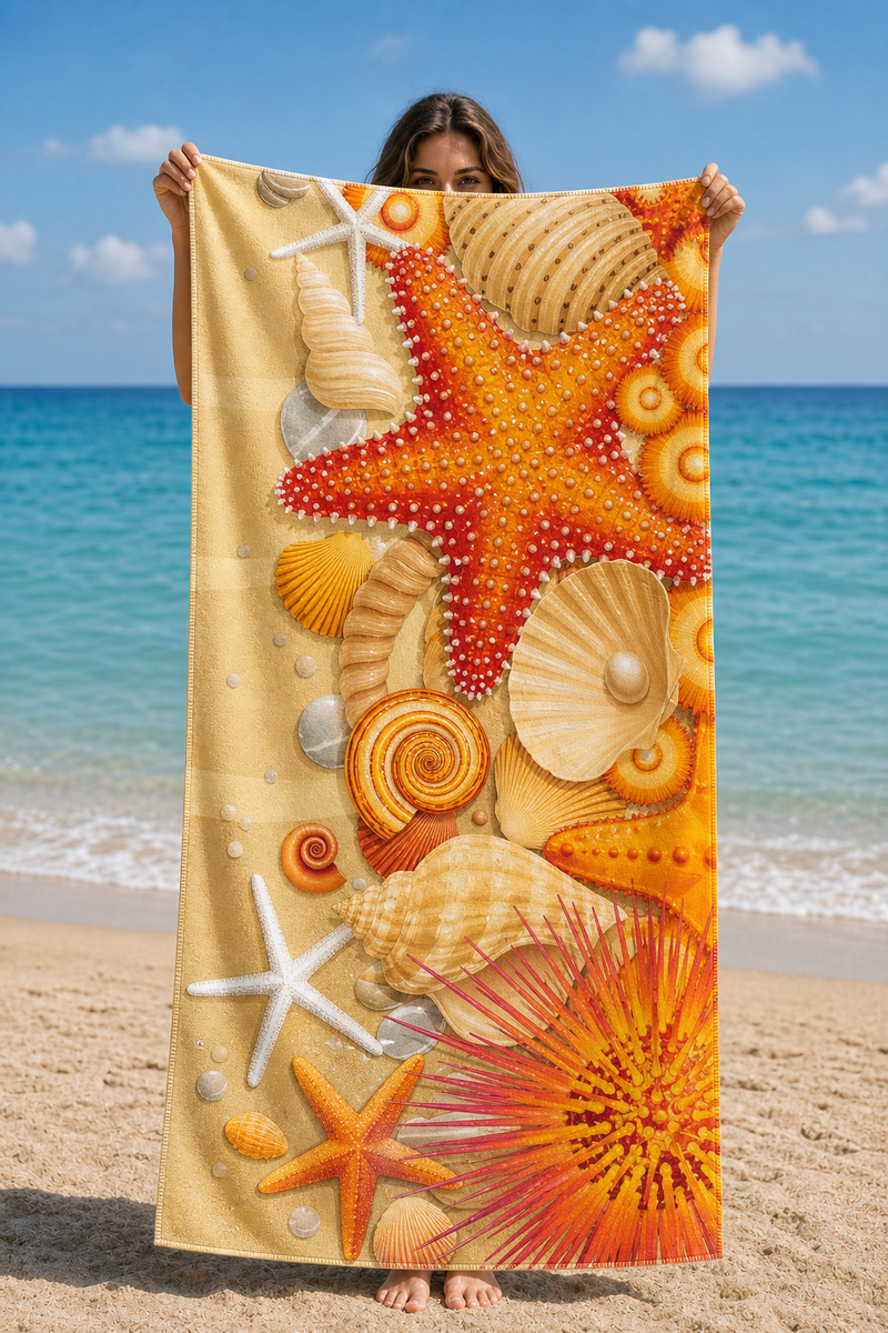 Starfish Shell Collection Towel