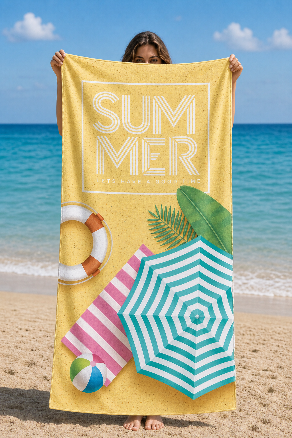Pastel Umbrella Summer Towel