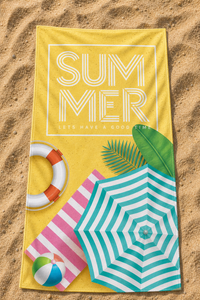 Pastel Umbrella Summer Towel — 55-sand-flatlay