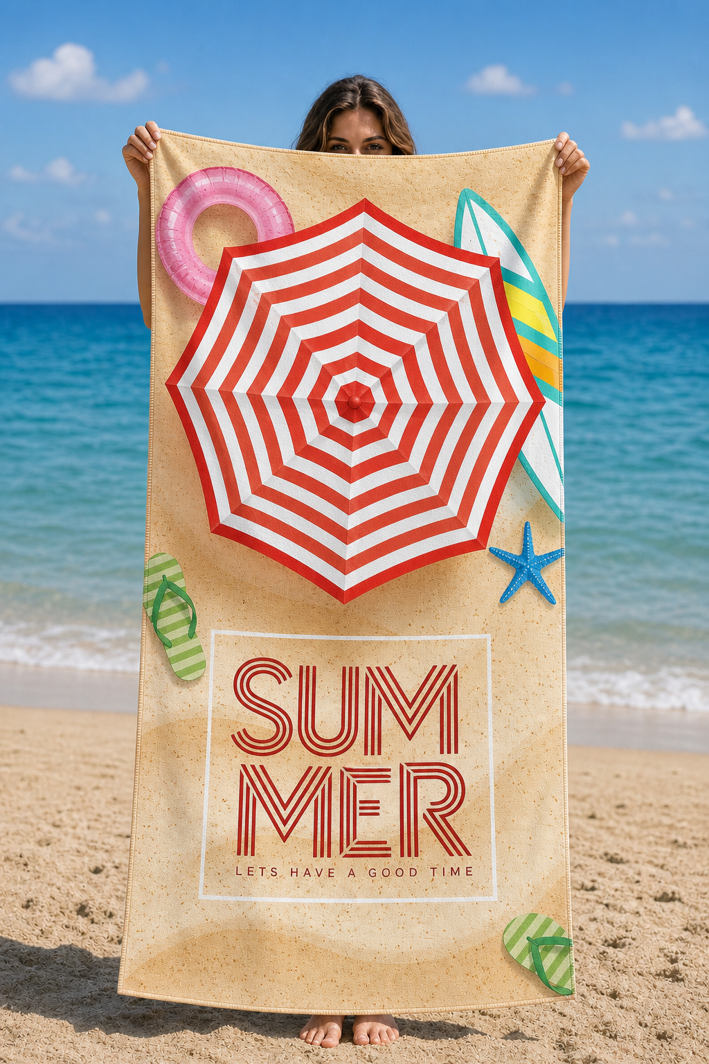 Striped Umbrella Summer Towel