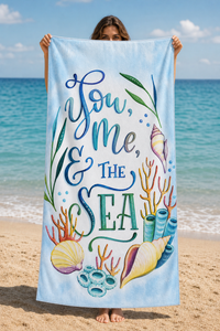You Me And The Sea Towel — 59-model-holding